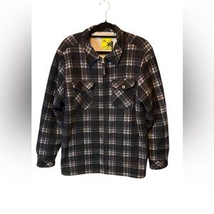 Dunlop Black and Gray Utility Plaid Jacket Size Large